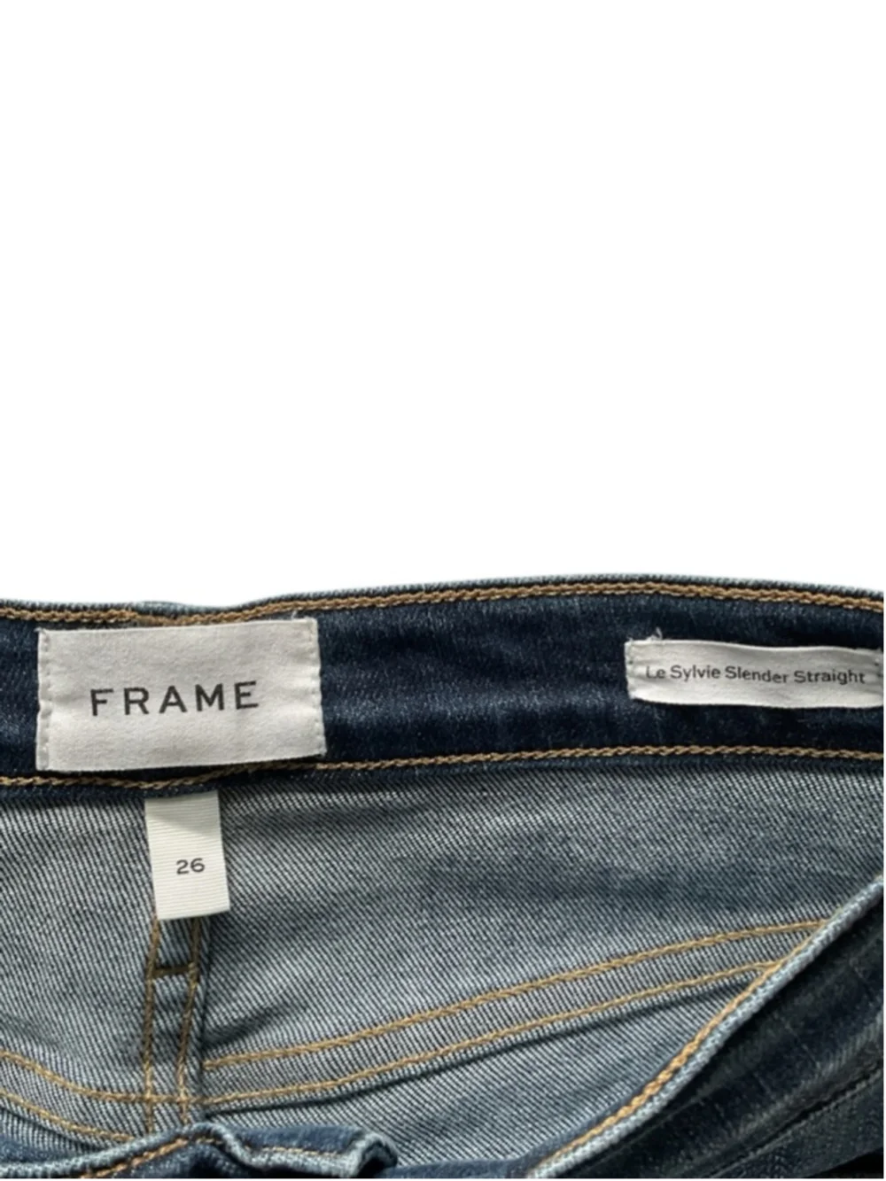 Frame Le Sylvie Slender Straight Dark Blue Jeans, size 26 - Picture 4 of 10